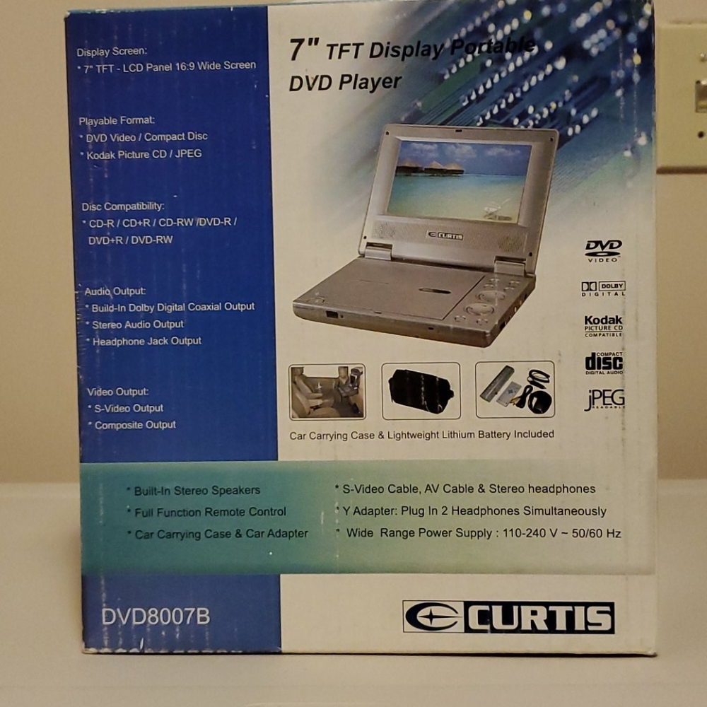 Curtis 7" TFT Portable DVD Player UNOPENED